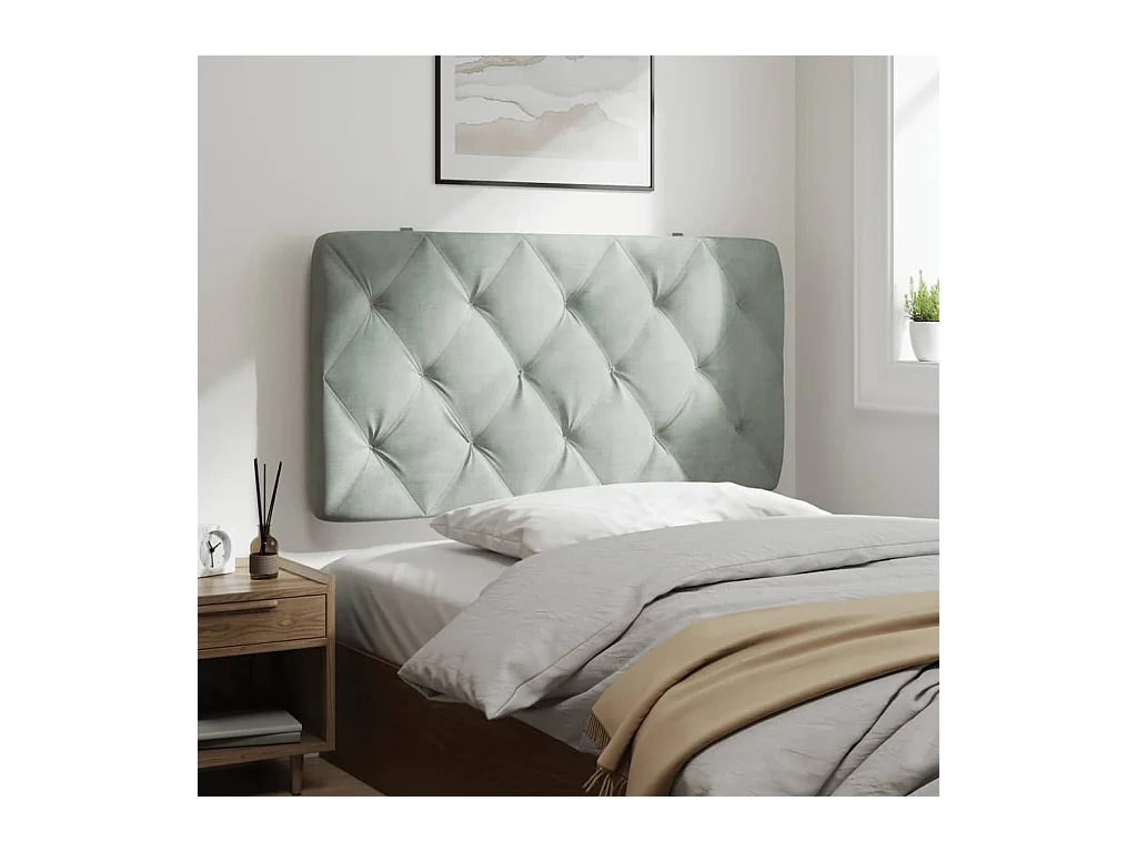 Testata del letto | Cuscino Testiera Grigio Chiaro 100 cm in Velluto