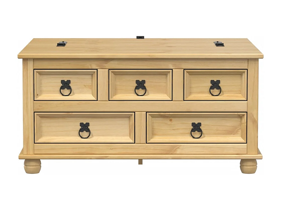 Boîte de rangement Corona 90x78x45 cm bois de pin massif FR578633