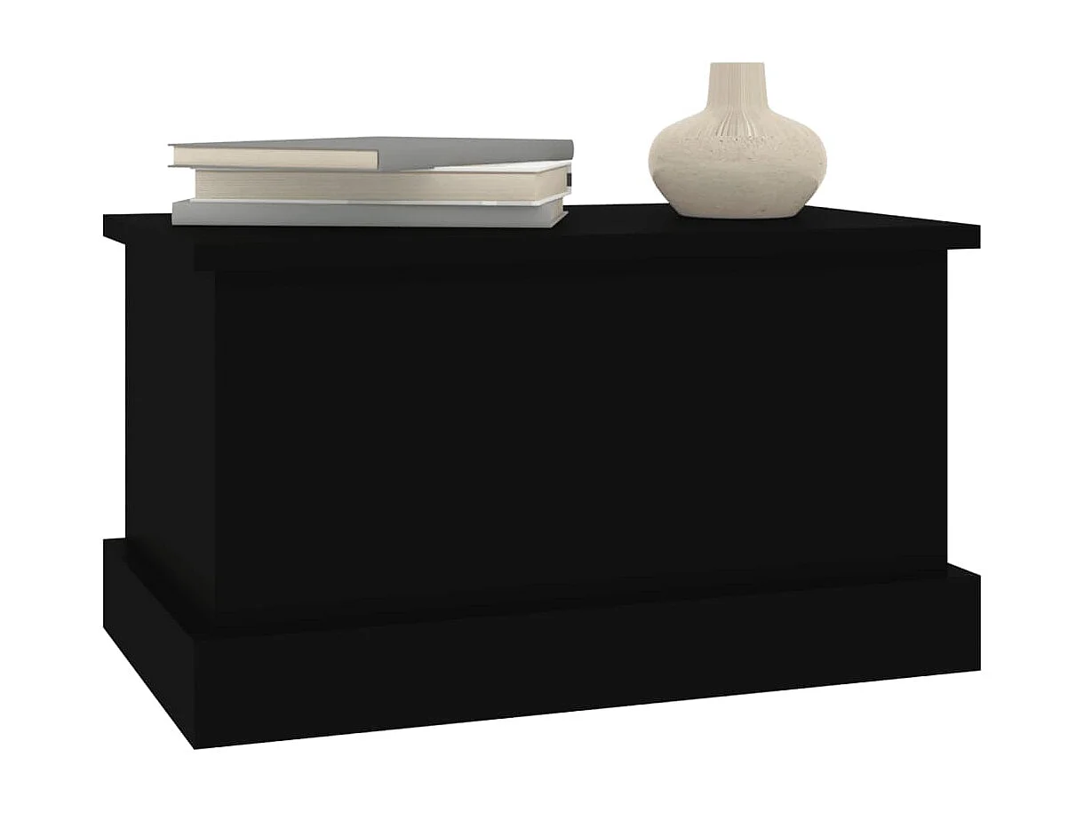Boîte de rangement noir 50x30x28 cm bois d'ingénierie FR564727