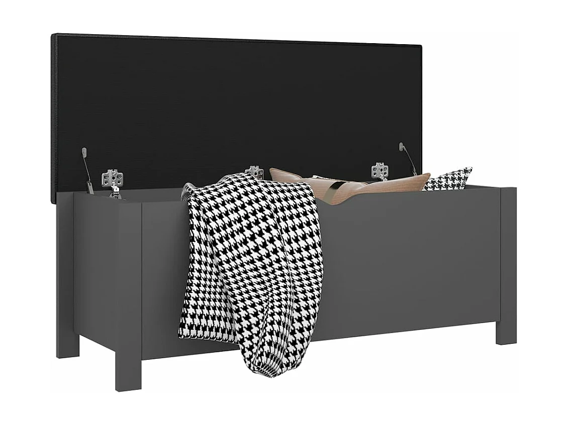 Boîte de rangement et coussin Gris 105x40x45 cm Bois ingénierie FR376536