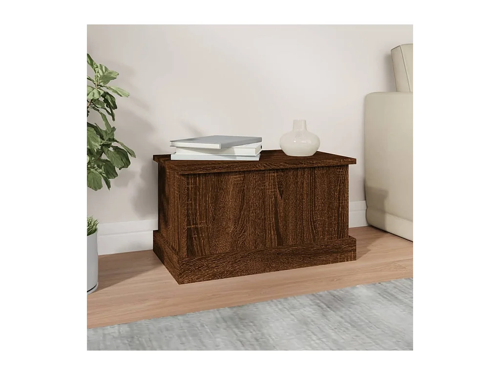 Boîte de rangement chêne marron 50x30x28 cm bois d'ingénierie FR484972