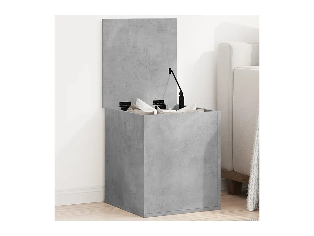Boîte de rangement gris béton 40x42x46 cm bois d'ingénierie FR191229