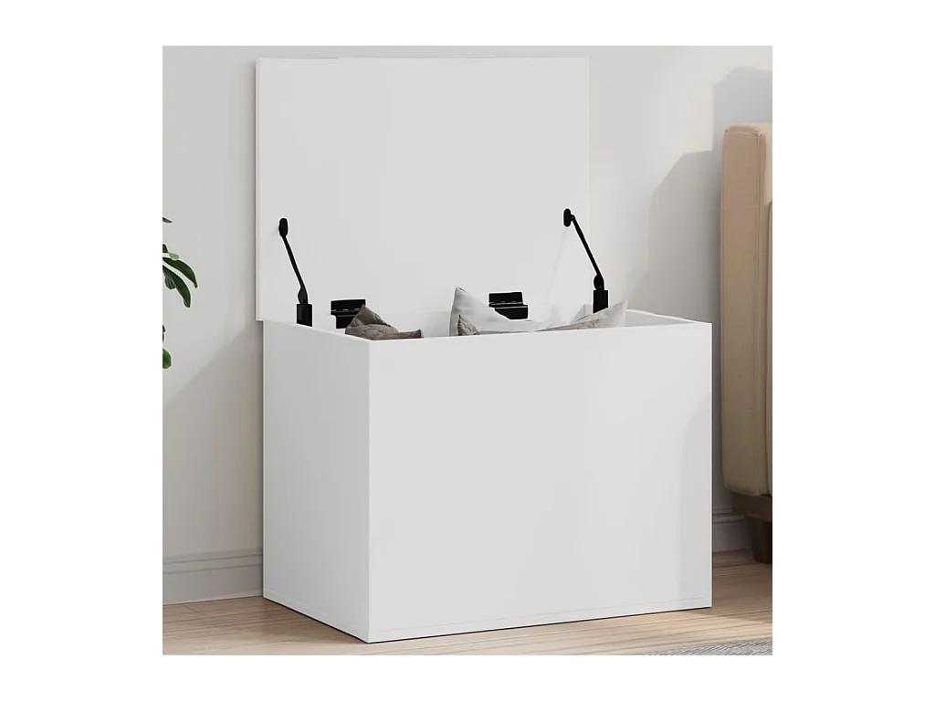 Boîte de rangement blanc 60x42x46 cm bois d'ingénierie FR129680