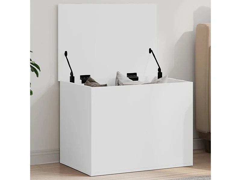 Opbergbox 60x42x46 cm bewerkt hout wit BE815357