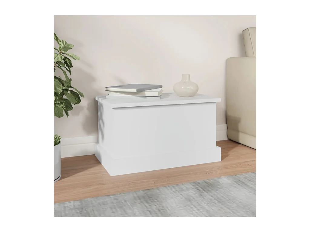Boîte de rangement blanc 50x30x28 cm bois d'ingénierie FR655774
