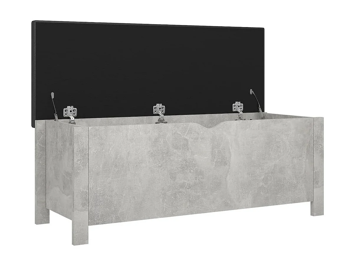 Caja de almacenaje con cojín madera ingeniería gris hormigón ES792235