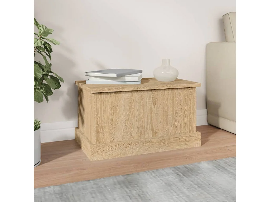 Opbergbox 50x30x28 cm bewerkt hout sonoma eikenkleurig BE272383