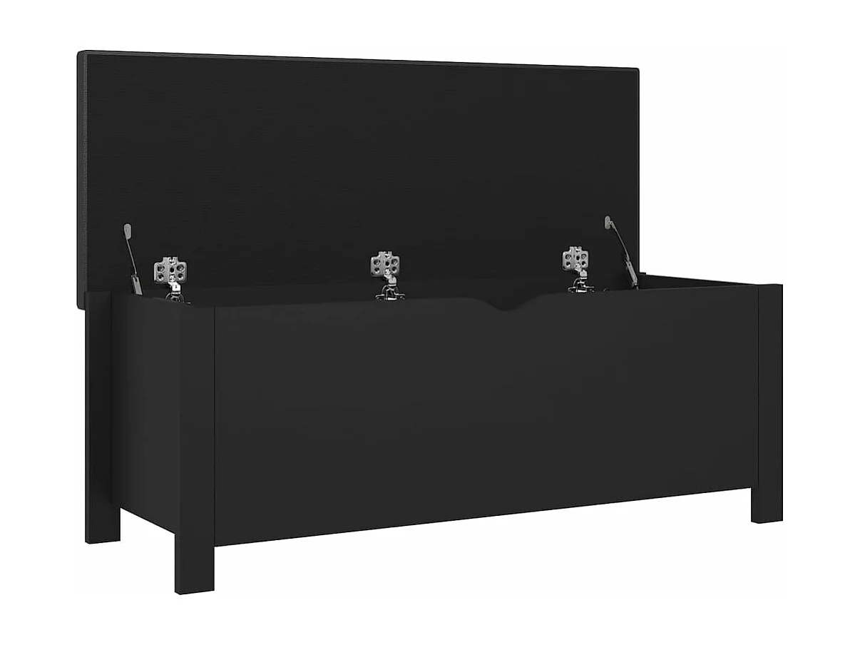 Caixa arrumação c/ almofadão deriv. madeira 105x40x45 cm preto PT291889