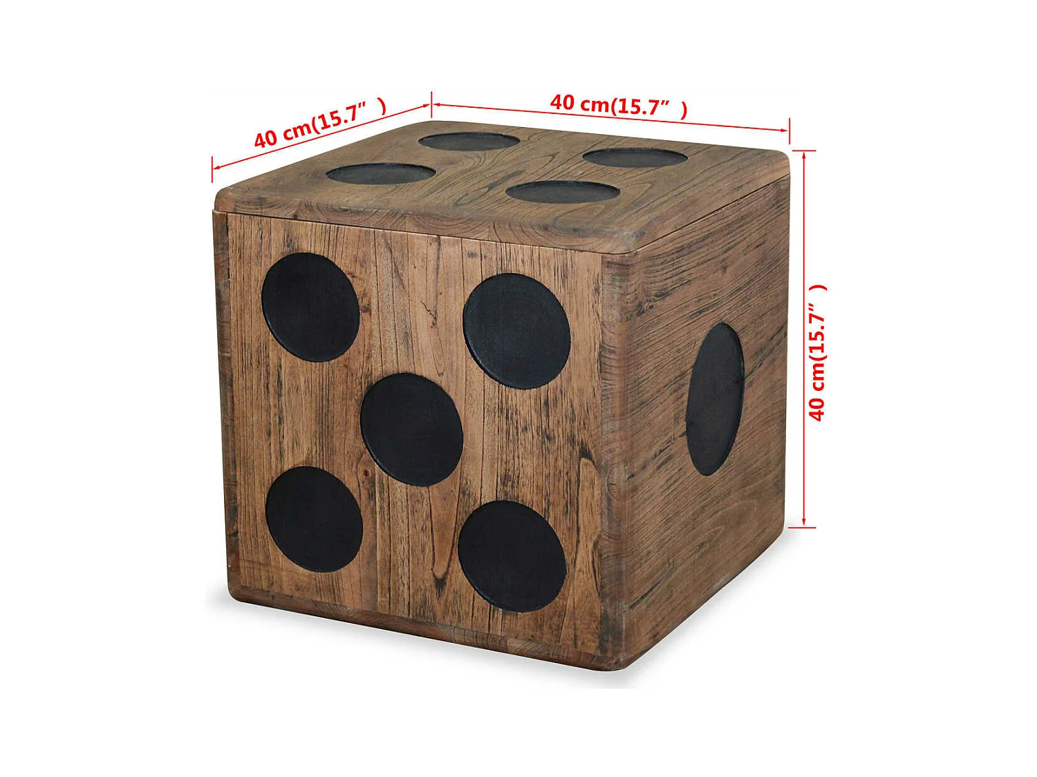 Boîte de rangement Bois Mindi 40x40x40 cm Design Dés FR330176