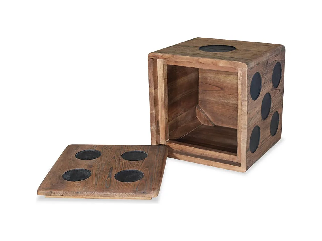 Boîte de rangement Bois Mindi 40x40x40 cm Design Dés FR330176