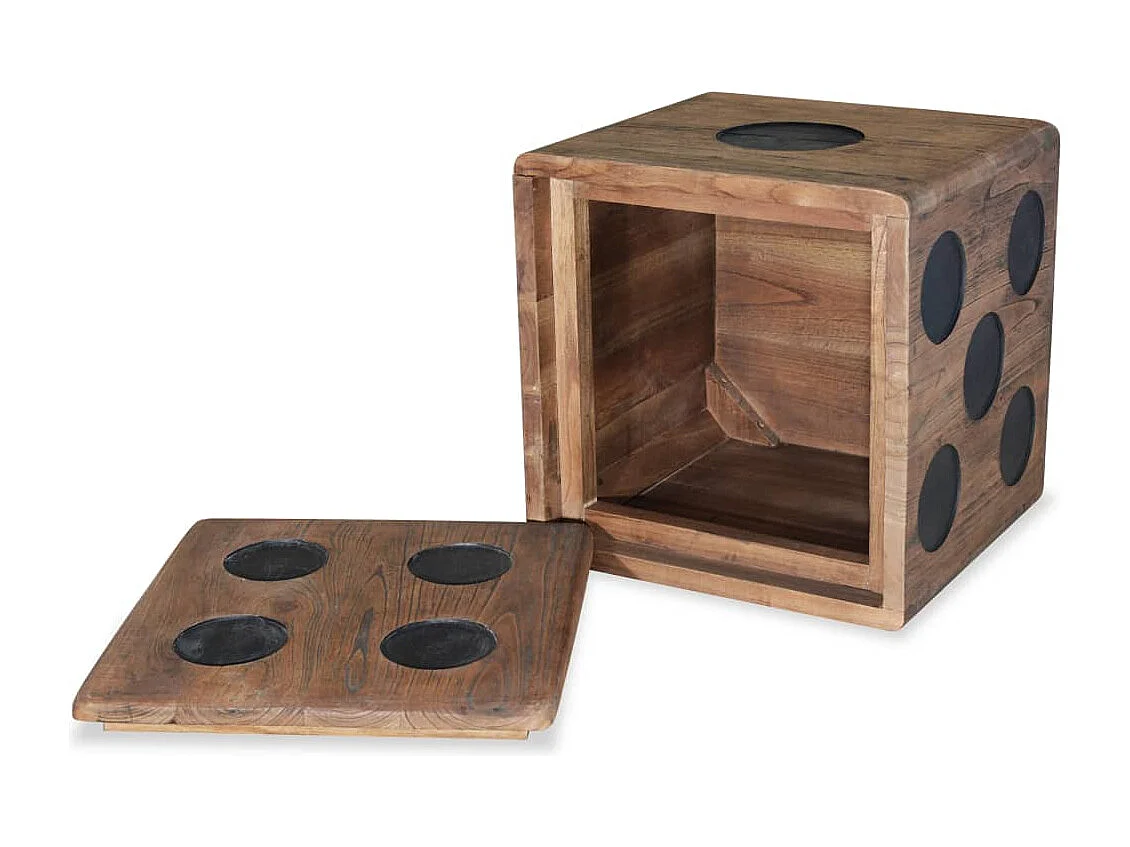 Boîte de rangement Bois Mindi 40x40x40 cm Design Dés FR330176