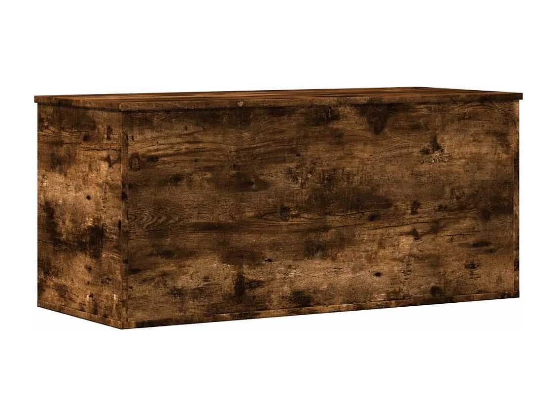 Opbergbox 100x42x46 cm bewerkt hout gerookt eikenkleurig BE864744