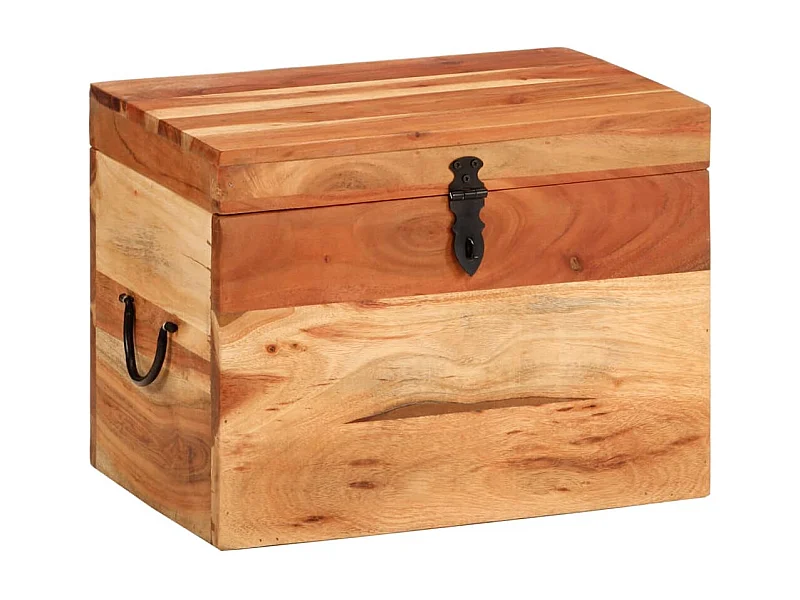 Caja de almacenaje madera maciza de acacia 39x28x31 cm ES461957