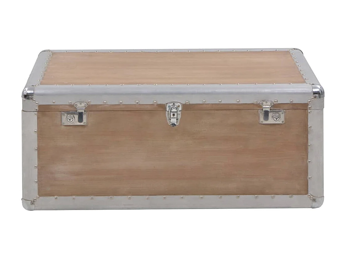 Boîte de rangement Bois de sapin massif 91x52x40 cm Marron FR513751