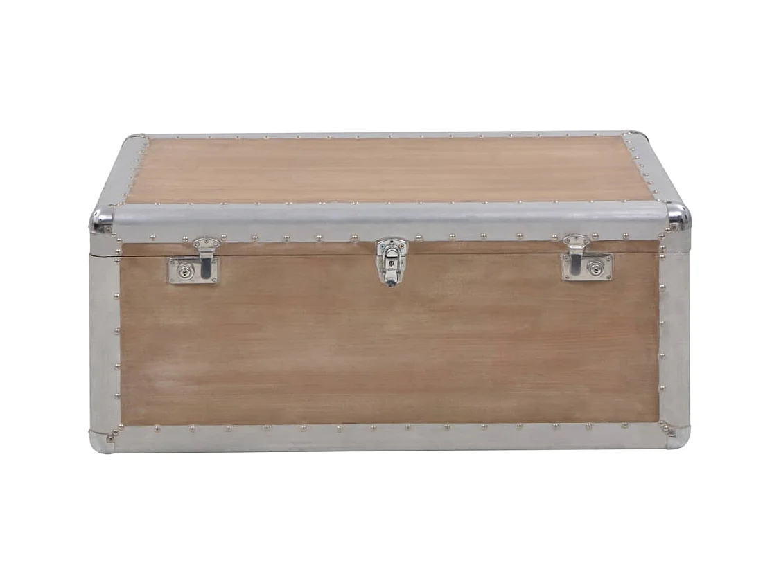 Boîte de rangement Bois de sapin massif 91x52x40 cm Marron FR513751