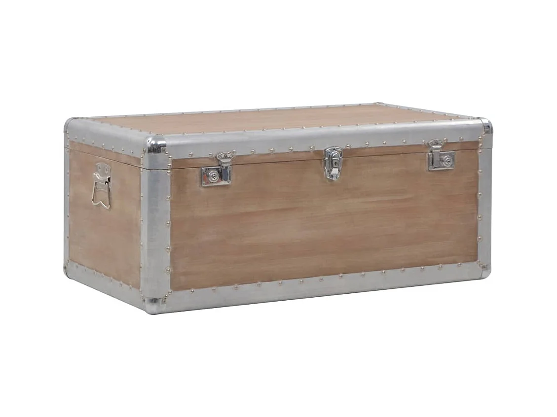Boîte de rangement Bois de sapin massif 91x52x40 cm Marron FR513751