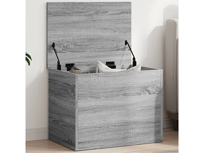 Opbergbox 60x42x46 cm bewerkt hout grijs sonoma eikenkleurig BE222315