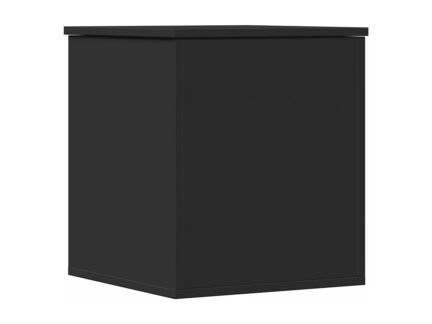 Boîte de rangement noir 40x42x46 cm bois d'ingénierie FR414264