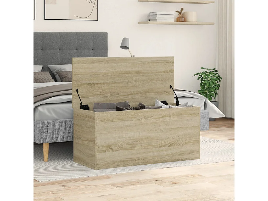 Boîte de rangement chêne sonoma 100x42x46 cm bois d'ingénierie FR438851