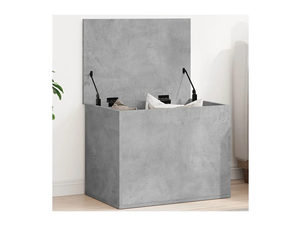 Boîte de rangement gris béton 60x42x46 cm bois d'ingénierie FR102589
