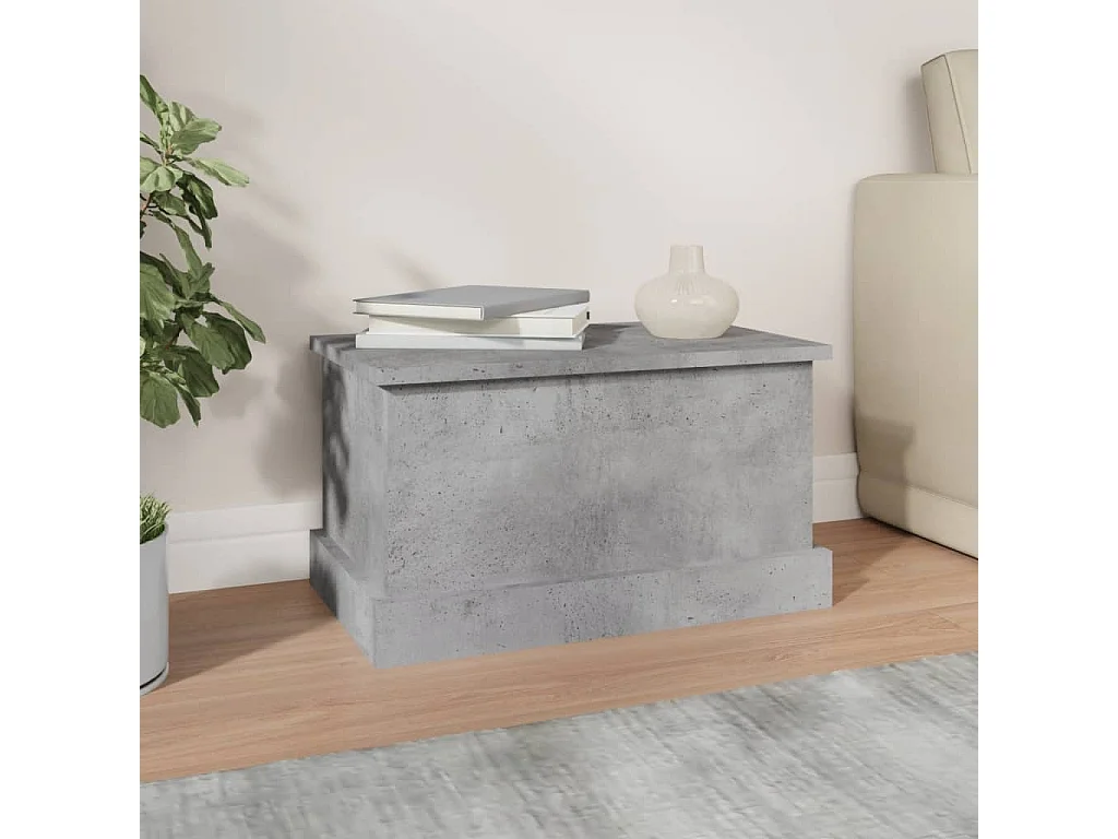 Boîte de rangement gris béton 50x30x28 cm bois d'ingénierie FR866296
