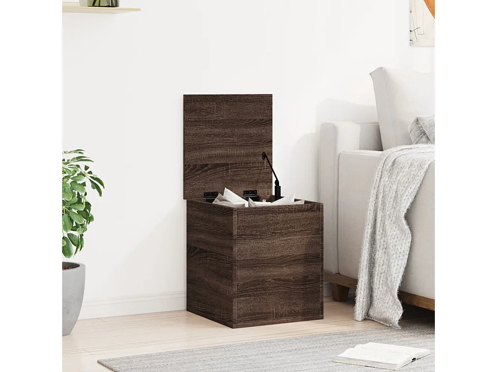 Caixa de arrumação 40x42x46 cm deriv. madeira carvalho castanho PT333773
