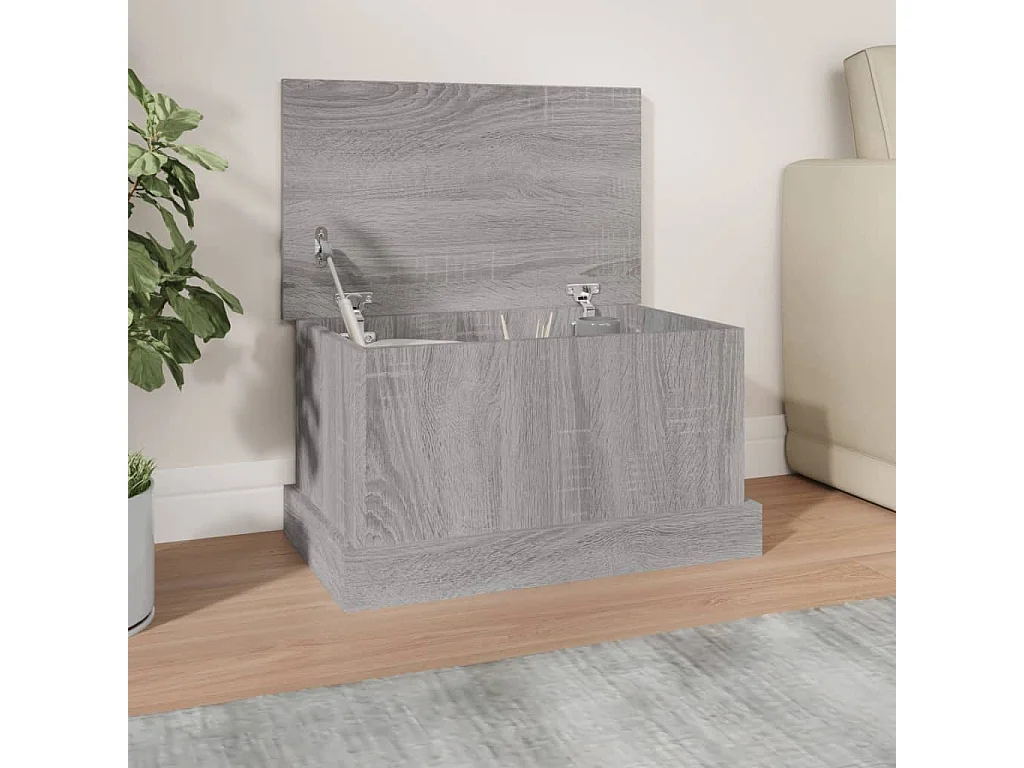 Caixa de arrumação 50x30x28 cm derivados madeira cinza sonoma PT457832