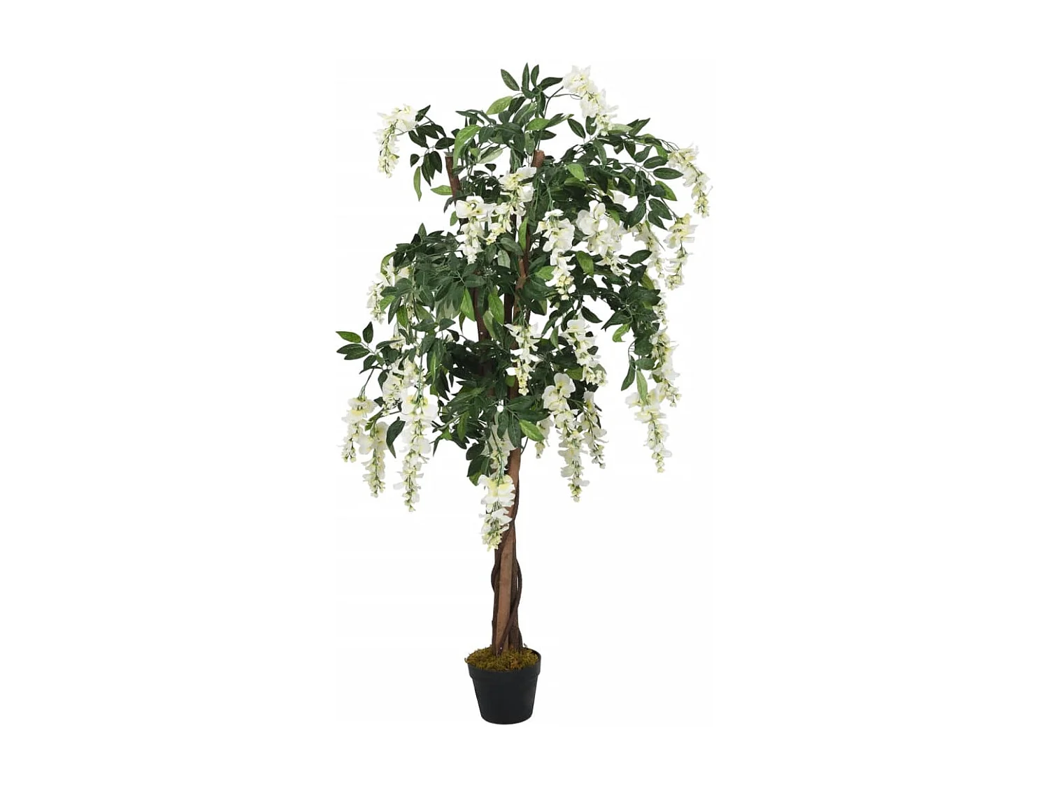 Árbol de wisteria artificial 1260 hojas verde y blanco 180 cm ES628608
