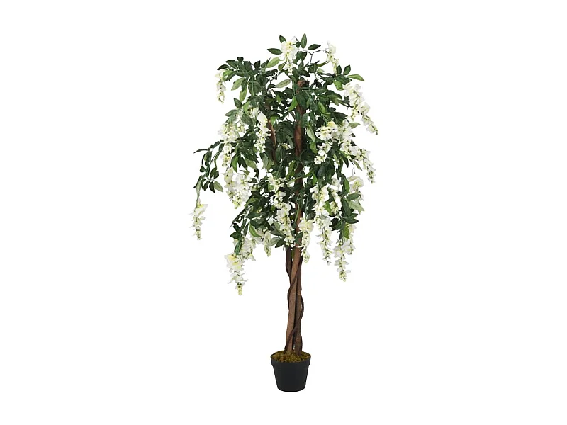 Glycine artificielle 1260 feuilles 180 cm vert et blanc FR702821