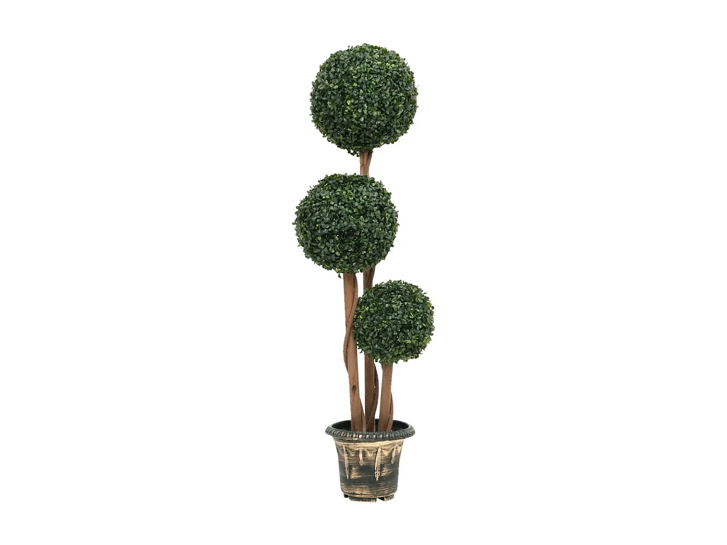 Plante de buis artificiel avec pot Forme de boule Vert 119 cm FR599341