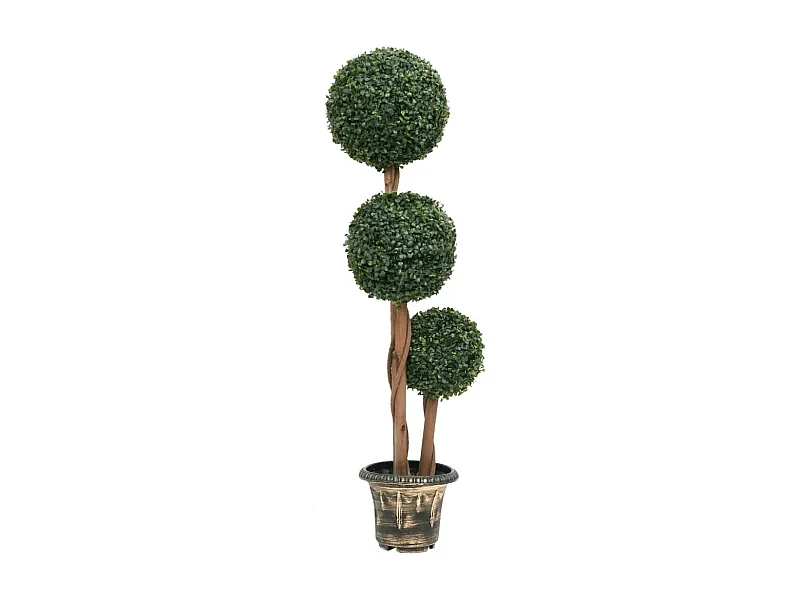 Plante de buis artificiel avec pot Forme de boule Vert 119 cm FR599341