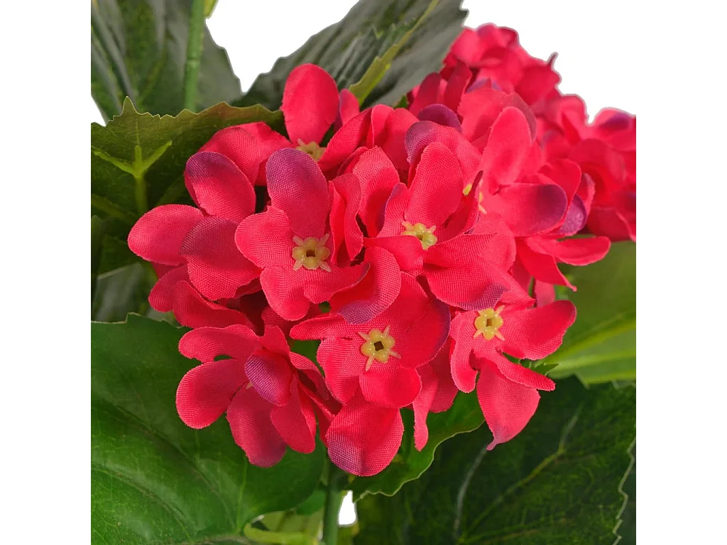 Planta artificial hortensia con macetero 60 cm roja ES502029