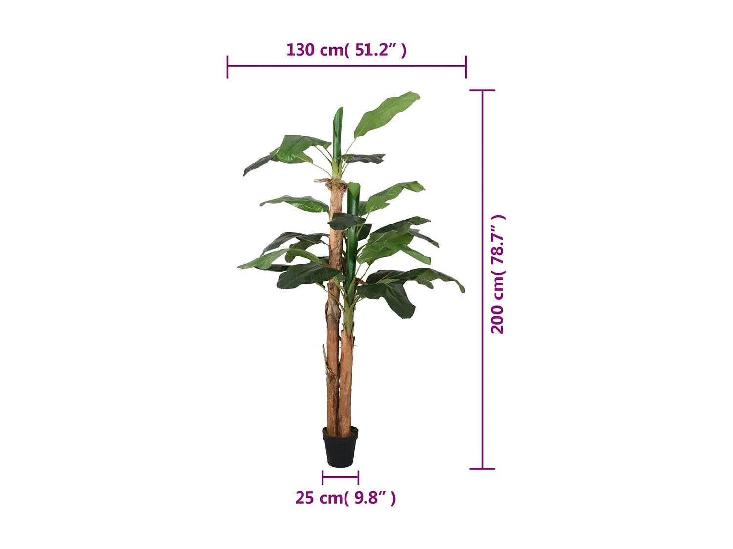 Bananier artificiel 22 feuilles 200 cm vert FR208320