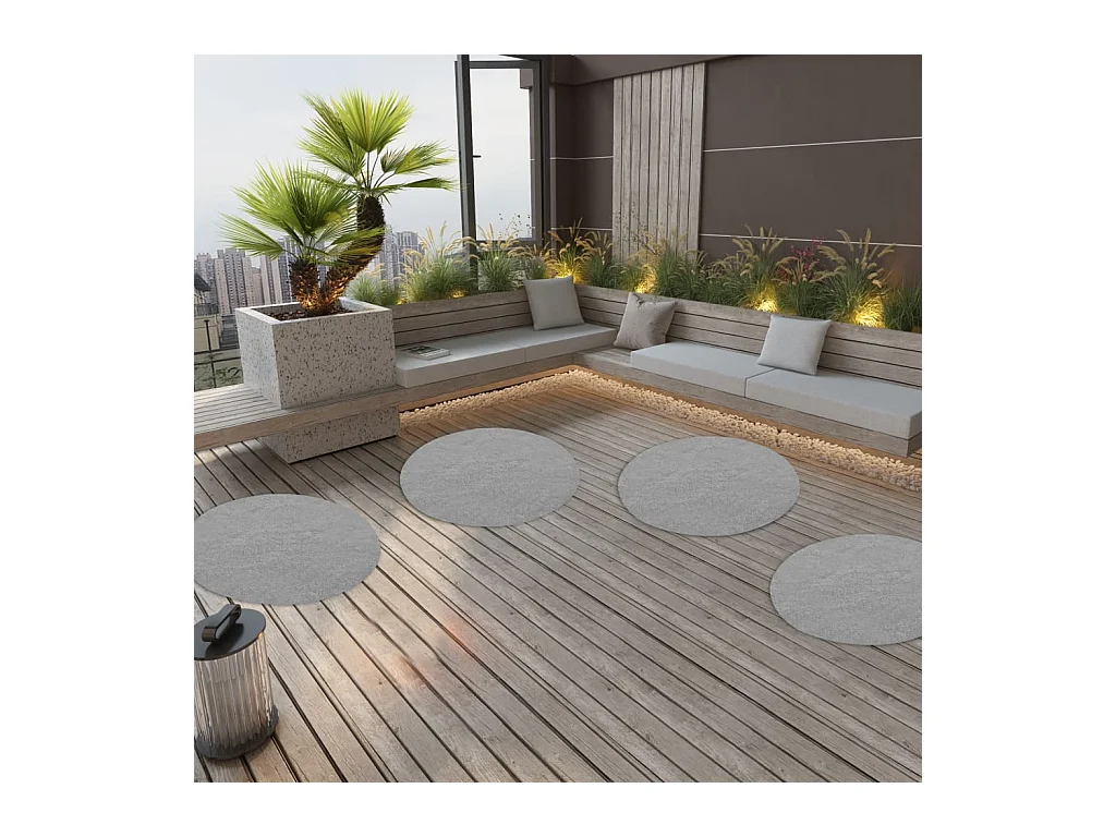 Gazon artificiel avec picots Dia.95 cm Gris Rond FR310913
