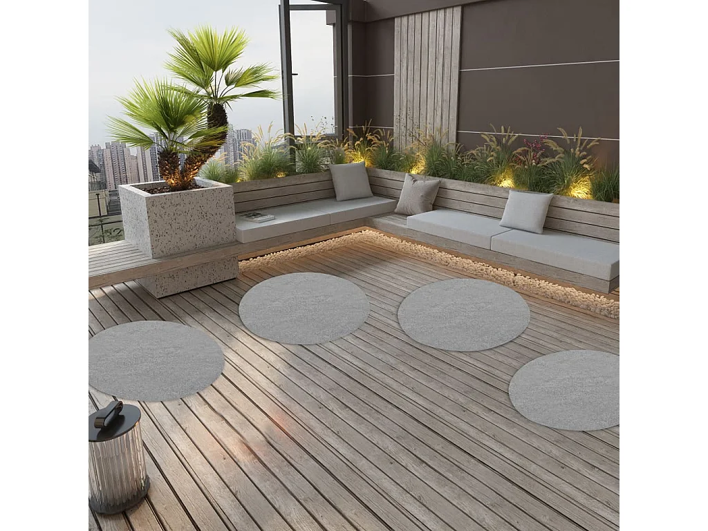 Gazon artificiel avec picots Dia.95 cm Gris Rond FR310913