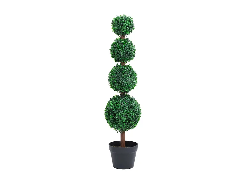 Plante de buis artificiel avec pot Forme de boule Vert 90 cm FR652302