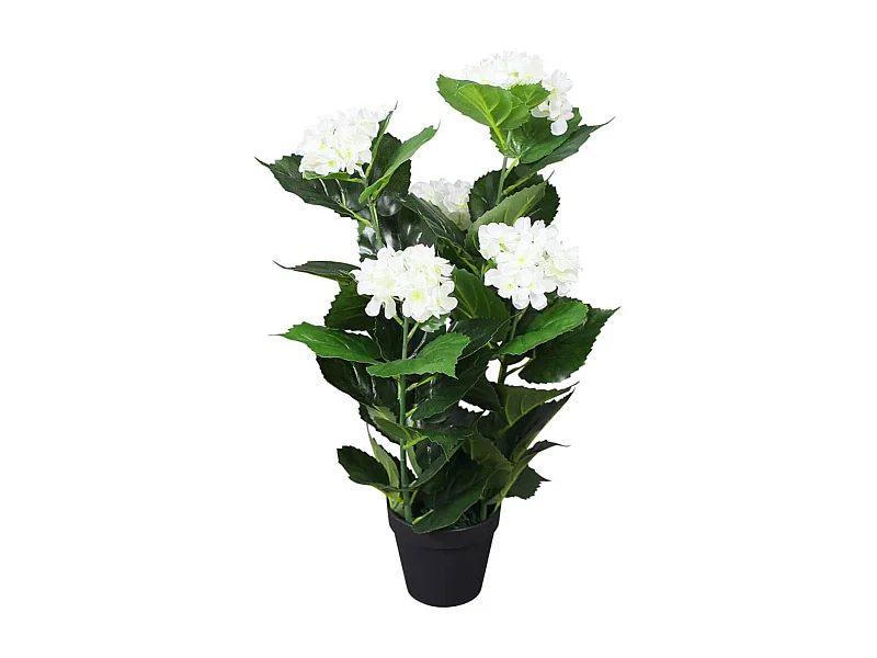 Planta artificial hortensia con macetero 60 cm blanca ES438394