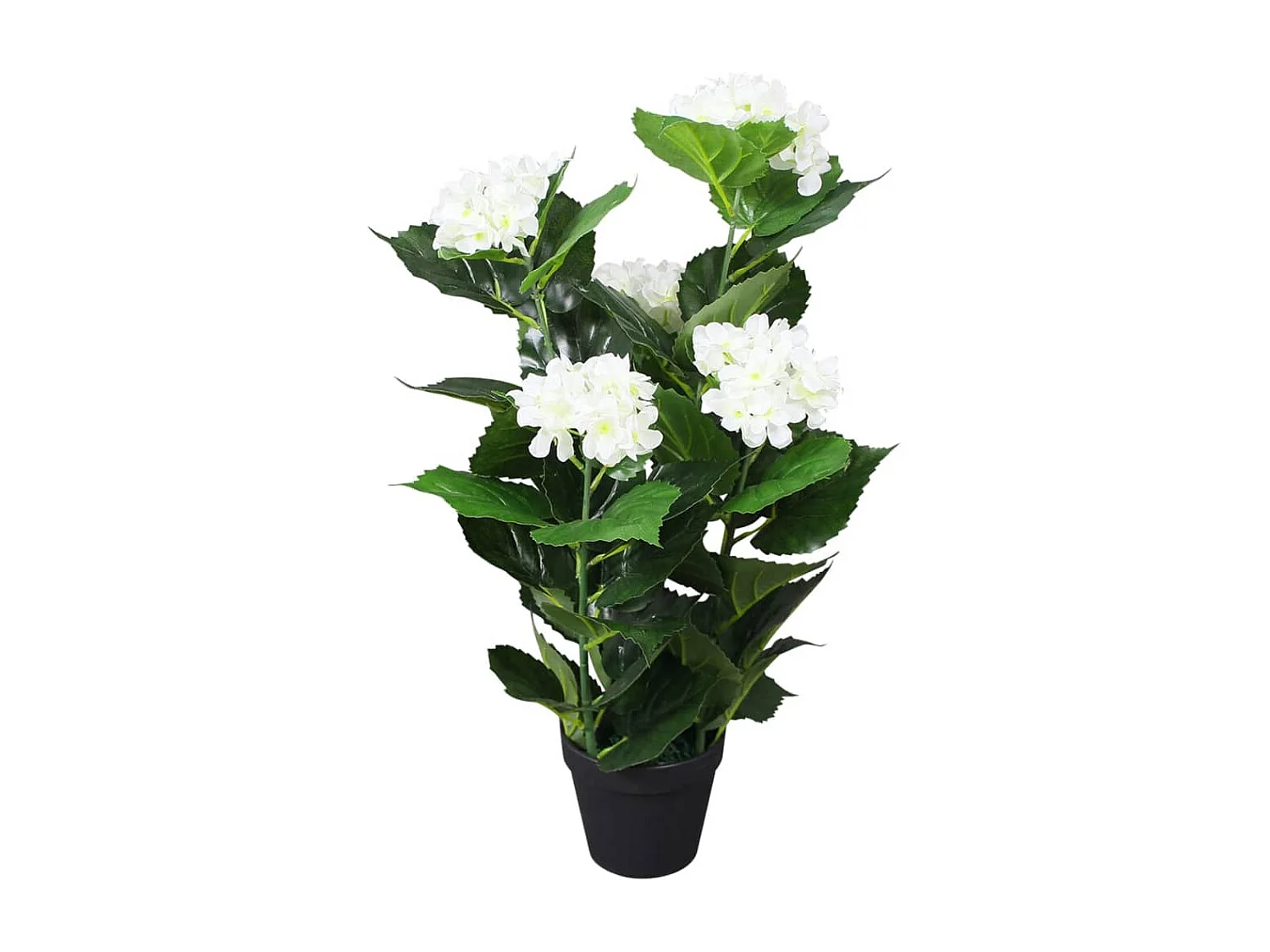 Planta artificial hortensia con macetero 60 cm blanca ES438394