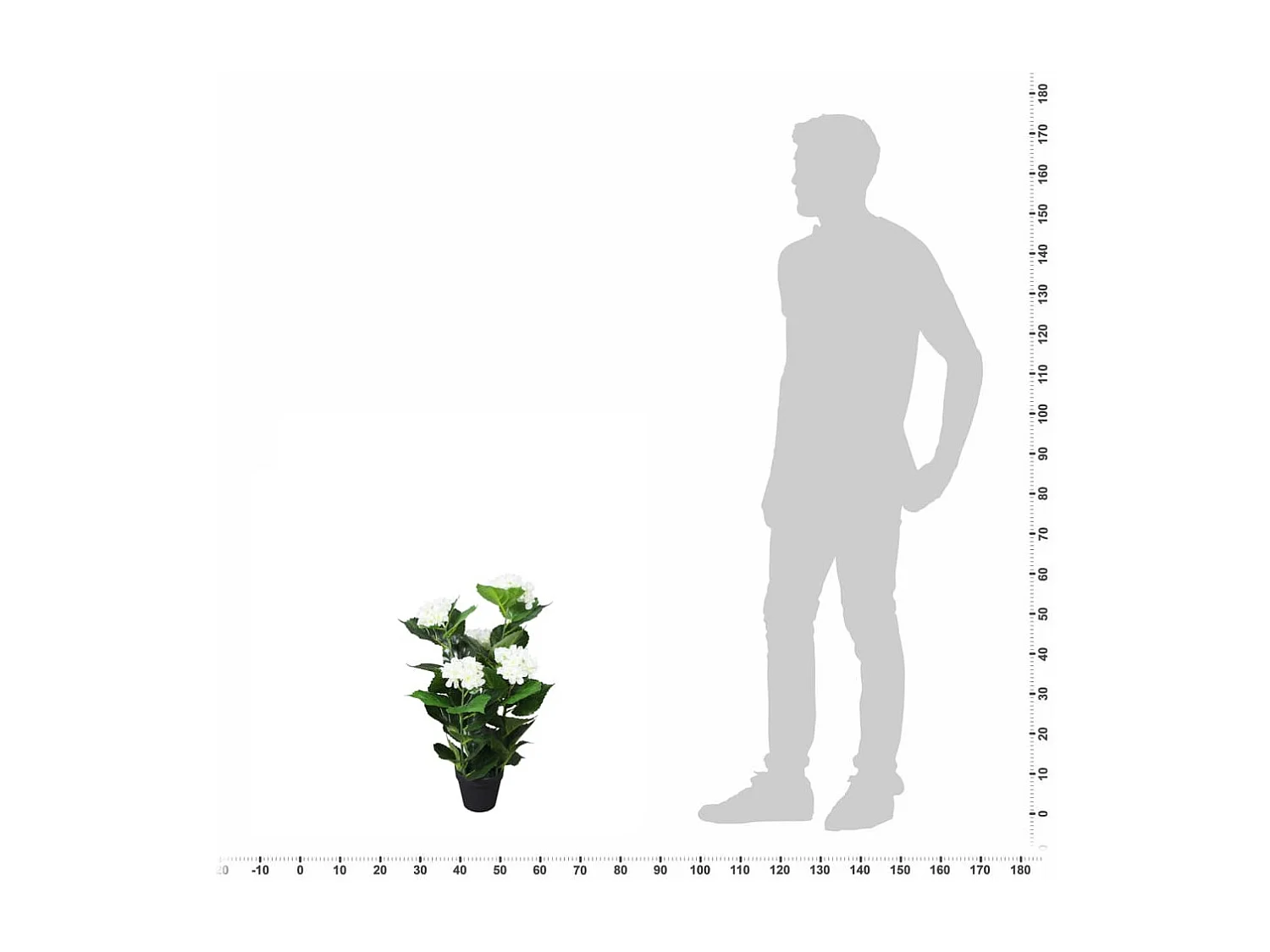 Planta artificial hortensia con macetero 60 cm blanca ES438394