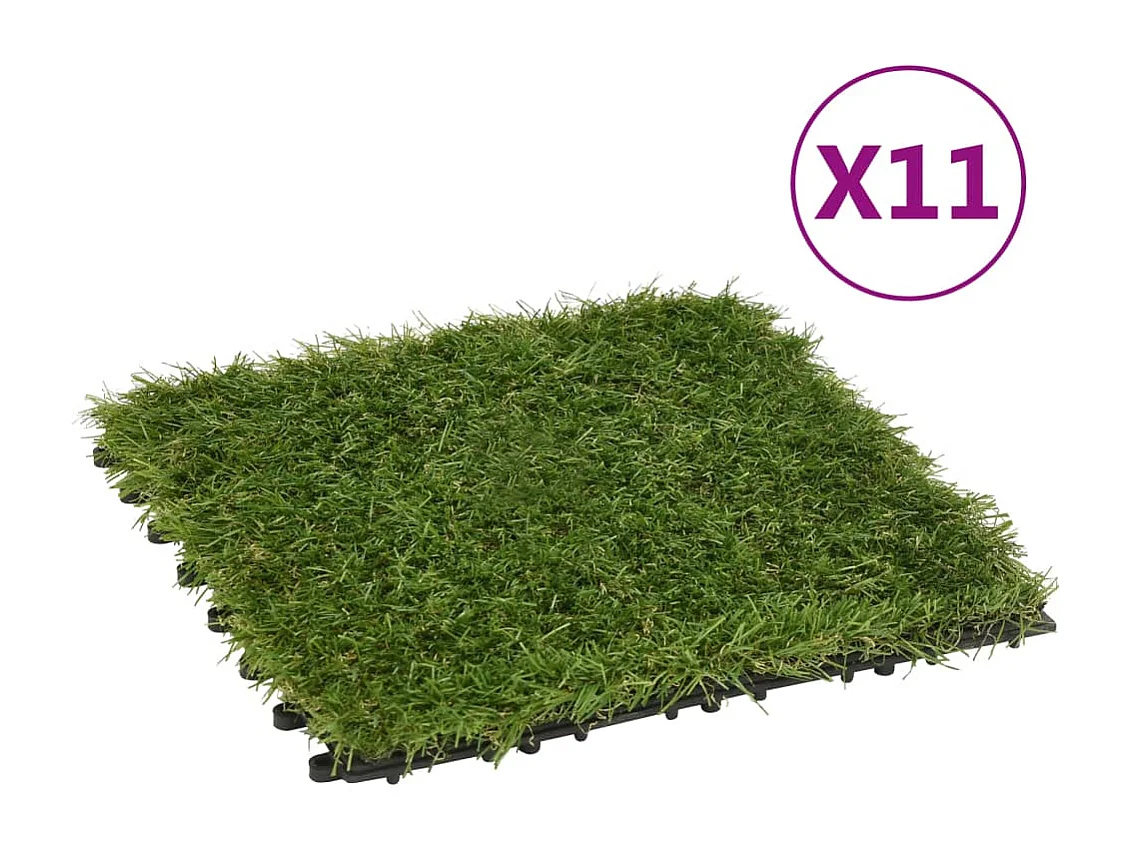 Baldosas de césped artificial 11 uds verde 30x30 cm ES908123