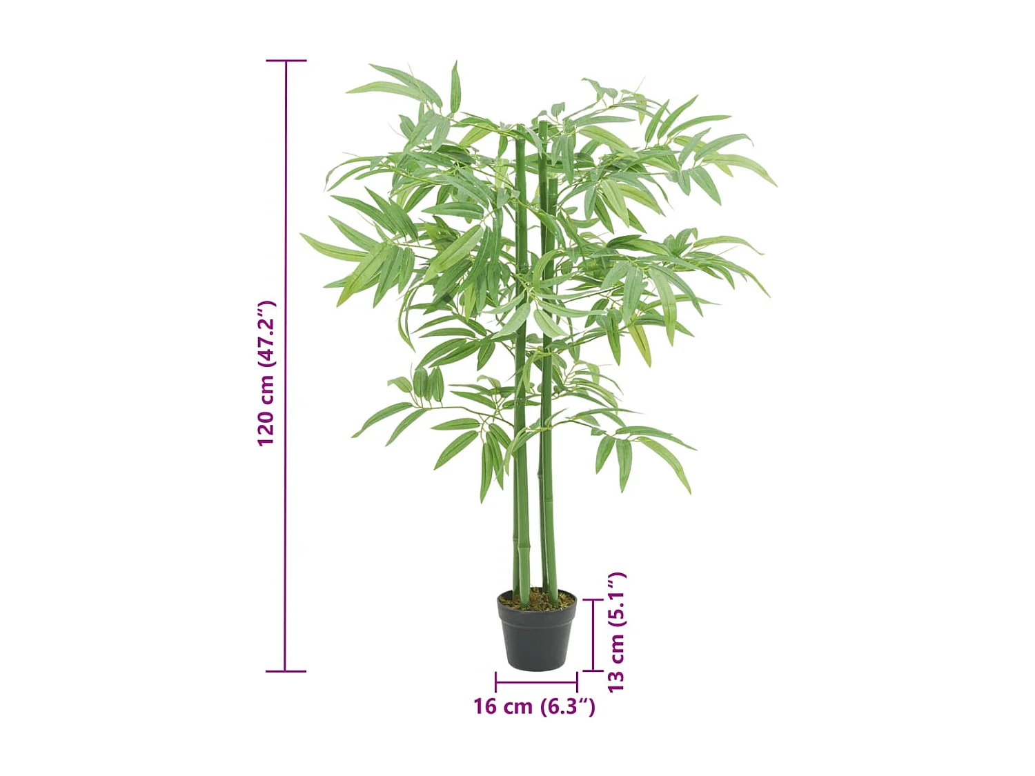 Árbol de bambú artificial con 384 hojas verde 120 cm ES409510