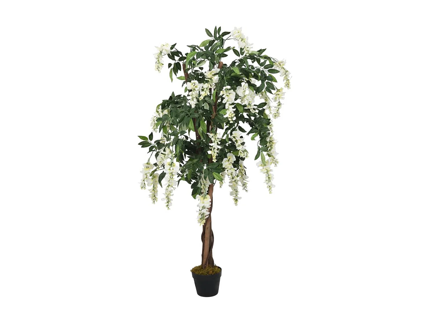 Árbol de wisteria artificial 560 hojas verde y blanco 80 cm ES578516