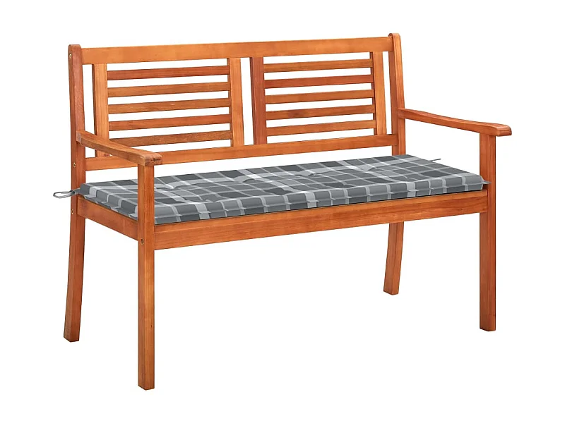 Tuinbank 2-zits met kussen 120 cm massief eucalyptushout BE572753