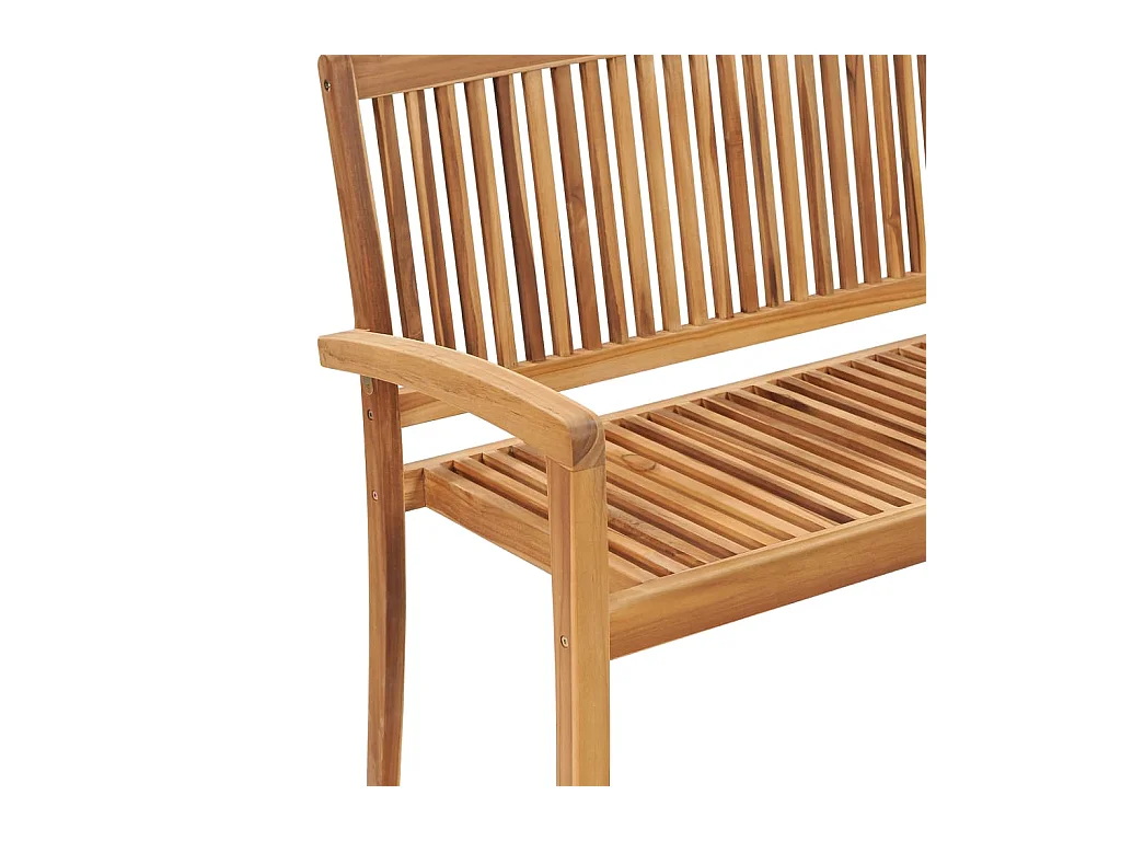 Banco de jardín apilable y cojín madera maciza de teca 128,5 cm ES491917