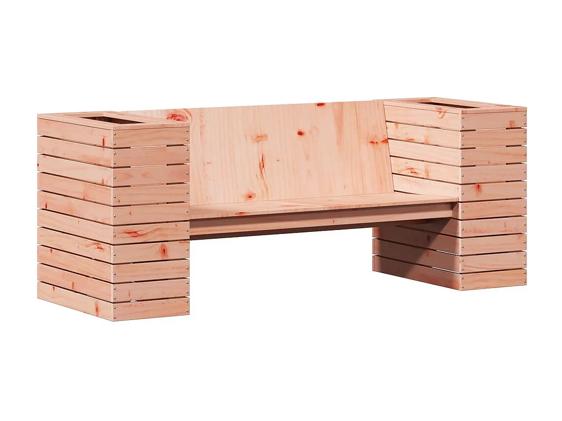 Banco con jardineras madera maciza Douglas 167,5x60x65 cm ES992006