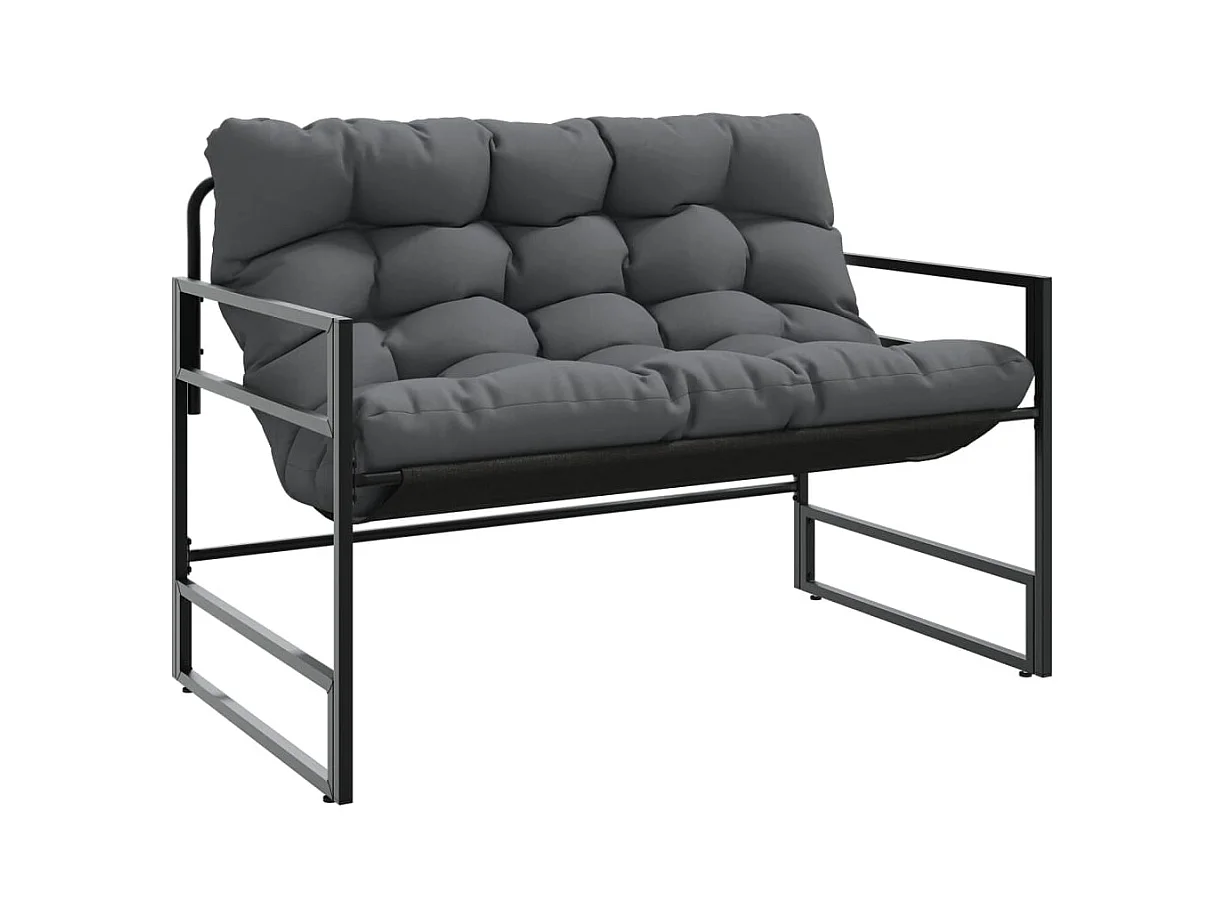 Banc de jardin avec coussin anthracite 113 cm acier FR783397