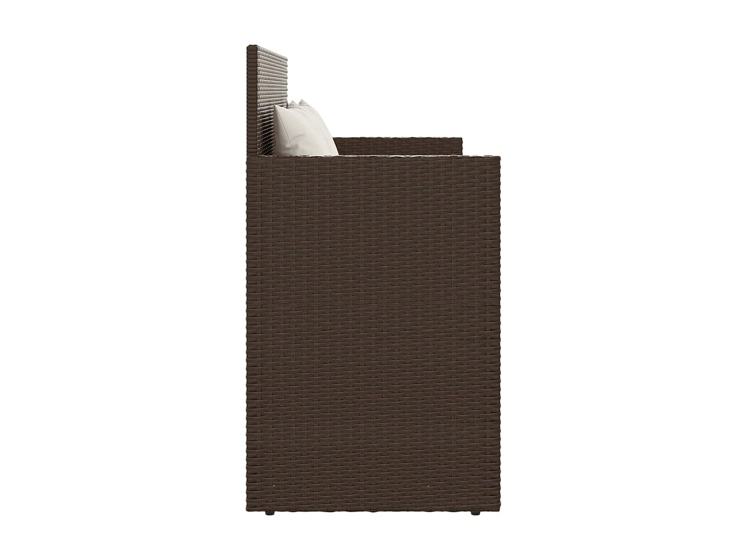 Banc de jardin avec coussins marron résine tressée FR379872