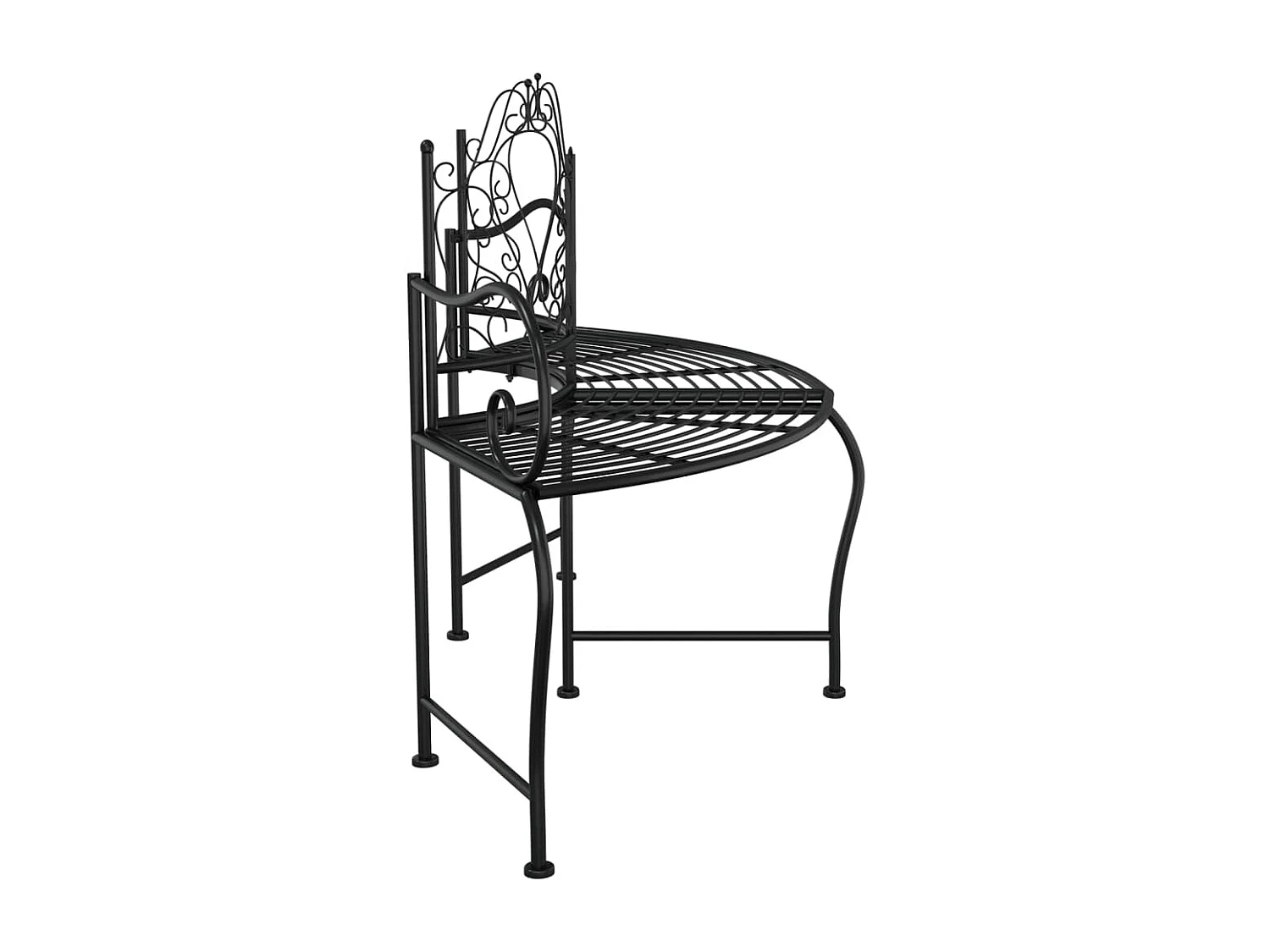 Banc tour d'arbre 150 cm Noir Acier FR135766