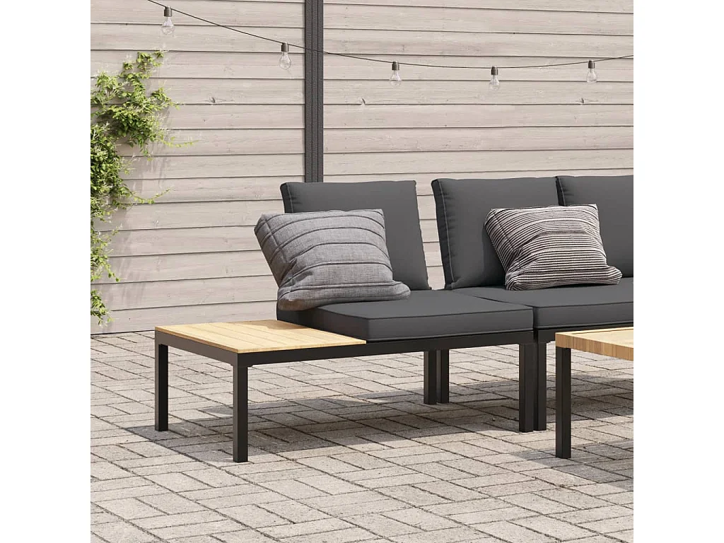 Banc de jardin avec coussins noir aluminium FR627820