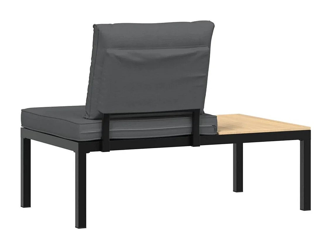 Banc de jardin avec coussins noir aluminium FR627820